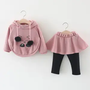 Hao Baby Girl Baumwolle Outfits Herbst Mädchen Anzug Korean Kid Bat Shirt Top Rock Hose Kinder Zweiteiliger Anzug