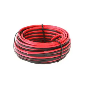 Chine rouge et noir 22AWG 2 noyau plat toronné en cuivre câble de haut-parleur