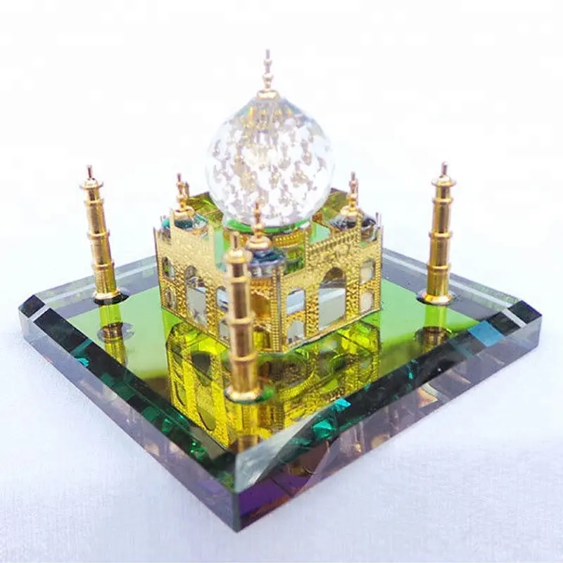 Luxe Kristal Taj Mahal Model Voor Religieuze Souvenir