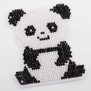 Wholesale Custom Cute <strong>Chinese</strong> Panda Shaped Beaded Embroidery <strong>Patch</strong> for Clothes Accessories - Product Image 4