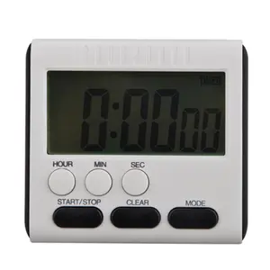 Minuterie de cuisson Numérique Magnétique Carré Grand ÉCRAN LCD Minuterie de Cuisine Compte À Rebours Fort Cuisson Réveil 24 Heures avec Support