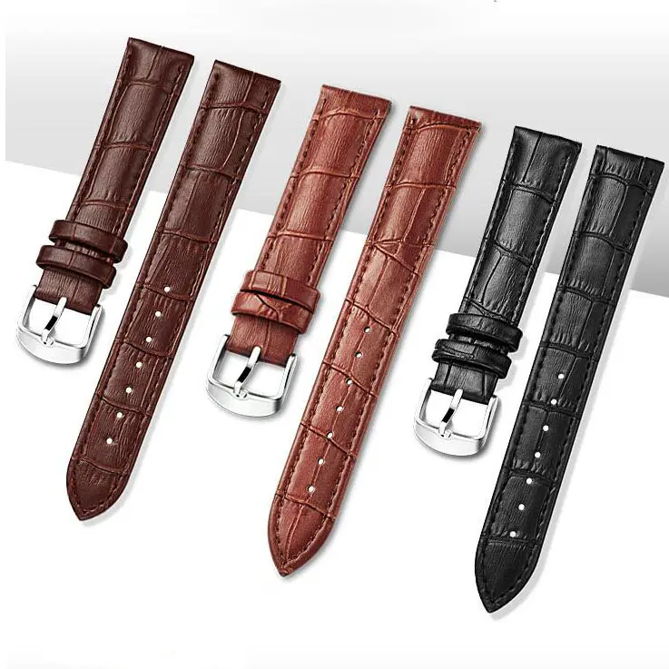 Good Quality 12mm to 24mm Green Red Black Watch Band genuine leather Watch Strap