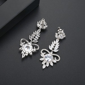 LUOTEEMI Splendido 3A Sereno Zircon di Goccia di Lusso Marquise Fiori <span class=keywords><strong>Lampadario</strong></span> <span class=keywords><strong>Lungo</strong></span> Ciondola Gli Orecchini Da Sposa Da Sposa Bijoux Brincos - Product Image 6