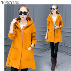 Giacca in <span class=keywords><strong>pile</strong></span> da <span class=keywords><strong>donna</strong></span> TONGYANG autunno inverno cappotti lunghi con cappuccio da <span class=keywords><strong>donna</strong></span> capispalla caldi e spessi Slim Fit giacche con cappuccio - Product Image 6