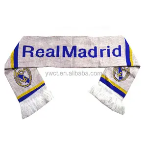Yiwu Scarf Factory Customized Jacquard Knitting Pattern Football Team Scarf for Promotion