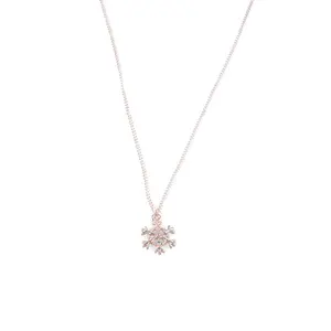 Fashion custom design gold plated snowflake pendant wedding necklace