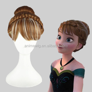 Alta Calidad 30cm corto marrón blanco mixto <span class=keywords><strong>Frozen</strong></span> Anna <span class=keywords><strong>peluca</strong></span> sintética Anime Lolita <span class=keywords><strong>peluca</strong></span> Cosplay <span class=keywords><strong>disfraz</strong></span> <span class=keywords><strong>Peluca</strong></span> <span class=keywords><strong>de</strong></span> pelo para fiesta - Product Image 2