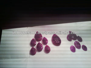 Pièces de sculpture en rubis naturel - Couleur rouge - Origine indienne - Plusieurs tailles - Pour bijoux/sculpture - Sans traitement - Marque RUBIS CARVING - Product Image 1