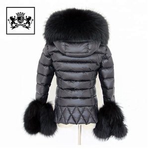 Giacca corta da donna janefe Winter Down <span class=keywords><strong>Parka</strong></span> all'ingrosso con decorazione in pelliccia di procione - Product Image 4