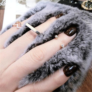 Animal <span class=keywords><strong>sex</strong></span> meisje leuke konijn oor harige mobiele telefoon case voor iphone 8 7 plus met metalen ring - Product Image 5