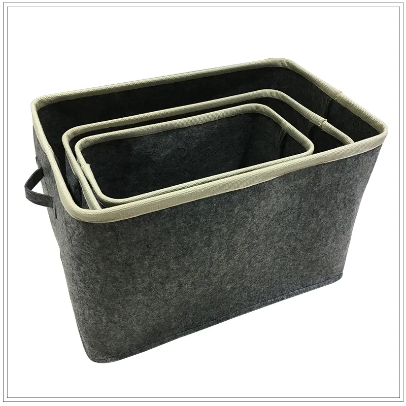collapsible soft felt storage basket