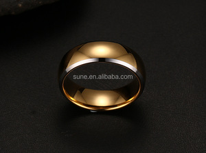 <span class=keywords><strong>Bague</strong></span> <span class=keywords><strong>en</strong></span> carbure de tungstène plaqué <span class=keywords><strong>or</strong></span> 18 carats, alliage poli bombé de 8 mm, pour les amoureux, mariage, bijoux de mariée - Product Image 3