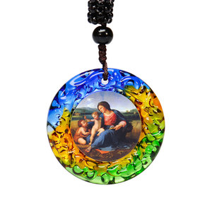 Su misura In <span class=keywords><strong>vetro</strong></span> di <span class=keywords><strong>Murano</strong></span> dei monili di Gesù croce vergine Maria christian religioso collana del pendente