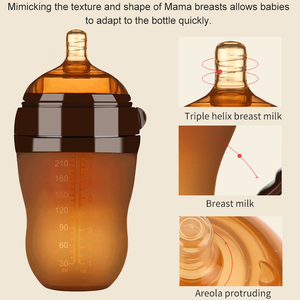 Silicone per bambini imitazione latte materno largo diametro del bambino che odia la nonna biberon Anti-flatulenza bottiglia per lo svezzamento del latte - Product Image 4