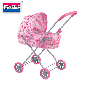 Fei Li giocattoli Custom tessuto <span class=keywords><strong>rosa</strong></span> vendite calde on Line <span class=keywords><strong>carrozzina</strong></span> per <span class=keywords><strong>bambole</strong></span> fino a 15 ''passeggino giocattolo - Product Image 1