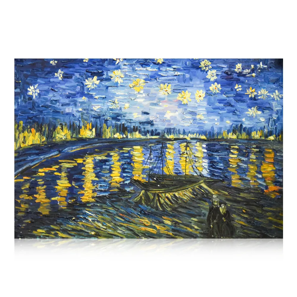 幻想的なロマンチックなオランダの芸術的なアートワーク最も認識されている星空の夜ゴッホ油絵