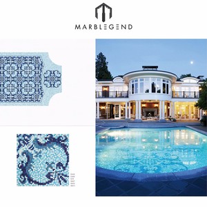 <span class=keywords><strong>Peinture</strong></span> en mosaïque de verre bleu faite à la main pour mosaïque de <span class=keywords><strong>piscine</strong></span> - Product Image 3