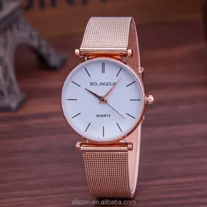 La nueva red con una mujer reloj de oro plata oro rosa escala simple personalizado Dial reloj