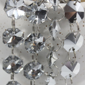 Moda encanto AB pintado plata cristal diamante cuentas Octágono prisma para la boda llevó la lámpara caída - Product Image 6