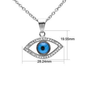 Vendita calda in acciaio inox gioielli in fusione di blue evil eye <span class=keywords><strong>collana</strong></span> per le donne - Product Image 3