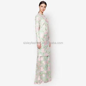 Latest Design <strong>Malaysia</strong> Wholesale Pleated Long Skirt Embroidery <strong>Baju</strong> <strong>Kurung</strong> Moden Lace <strong>Baju</strong> <strong>Kurung</strong> Wholesale in Guangdong - Product Image 6