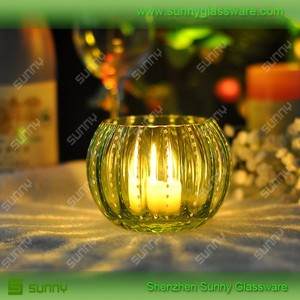 sólido de color de calabaza en forma de vela de cristal titular - Product Image 1