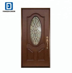 Porte battante manuelle Fangda en fibre de verre et acajou, finition ignifugée, pour usage hôtelier et résidentiel moderne - Product Image 1