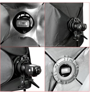 Retrato o fotografía de producto 80 * 80 cm con adaptador de <span class=keywords><strong>flash</strong></span> softbox tela photo studio lighting kit - Product Image 2