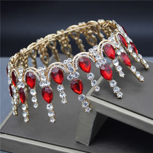 Barocco Oro Sposa Corona Della Regina Re Grande Corona <span class=keywords><strong>Tiara</strong></span> Prom <span class=keywords><strong>Diadema</strong></span> monili dei capelli Da Sposa Diademi <span class=keywords><strong>e</strong></span> Corone Fascia Dei Capelli OrnaJewelry - Product Image 3