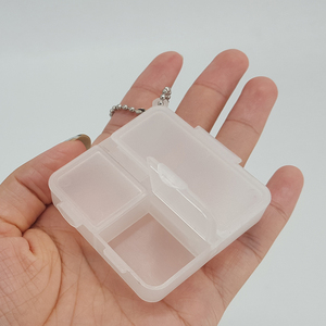 Piluliers plastique à 3 compartiments pour petits objets, boîtier de stockage pour pilules rappel blanc clair - Product Image 5