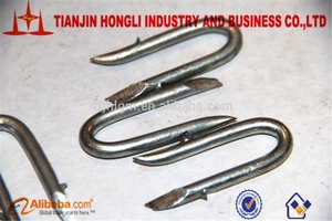 U nail, U forme clôture de base pour <span class=keywords><strong>fixation</strong></span> barbelé fil à poteaux de clôture en <span class=keywords><strong>bois</strong></span> - Product Image 2