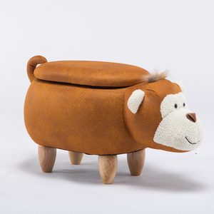 Mono en forma de Niños de jardín de infantes taburete Animal otomano taburete de asiento suave - Product Image 4