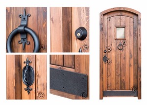 Porte d'entrée principale en bois massif de style antique, anticorrosion, avec fenêtre de vision - Product Image 3