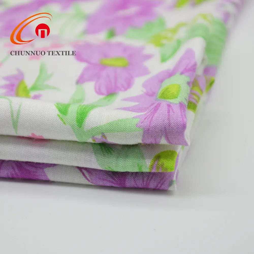 Shaoxing Chunnuo Flower Printed Woven 100% Rayon Fabric for Garment