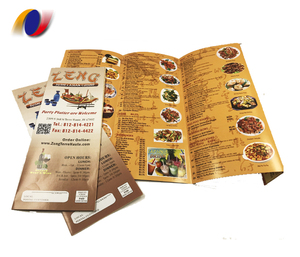 Papier Gevouwen Voedsel Menu Folder Afdrukken Flyers Afdrukken Custom <span class=keywords><strong>Printing</strong></span> Design