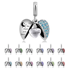 Personalizzato ti amo alla luna e retro in acciaio inossidabile collana urna cuore commemorativo ciondolo gioielli cremazione - Product Image 2
