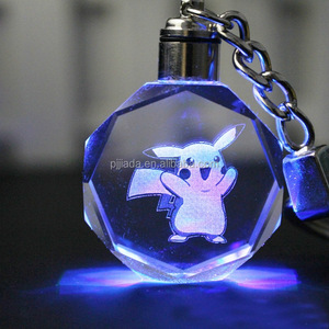 3D Laser <strong>Engraved</strong> Animal Photo LED Crystal Keychains for Couples <strong>Key</strong> <strong>Rings</strong> Promotional Souvenir Gift - Product Image 4