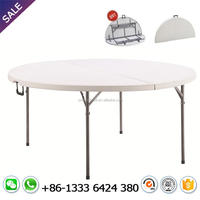 Vente directe d'usine, table ronde pliante en plastique blanc pour événements en plein air, banquets, mariages, jardins, restaurants