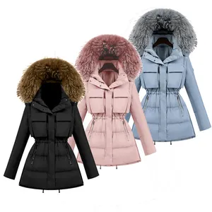 सर्दियों सस्ते लंबी स्लिम फिट बतख नीचे पंख जैकेट महिलाओं