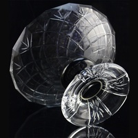 Fengmingliuli Art Crystal Glass Plate met bloemmotief, letterpressdruk, gegraveerd, dienblad voor gedroogd fruit - rond, transparant design