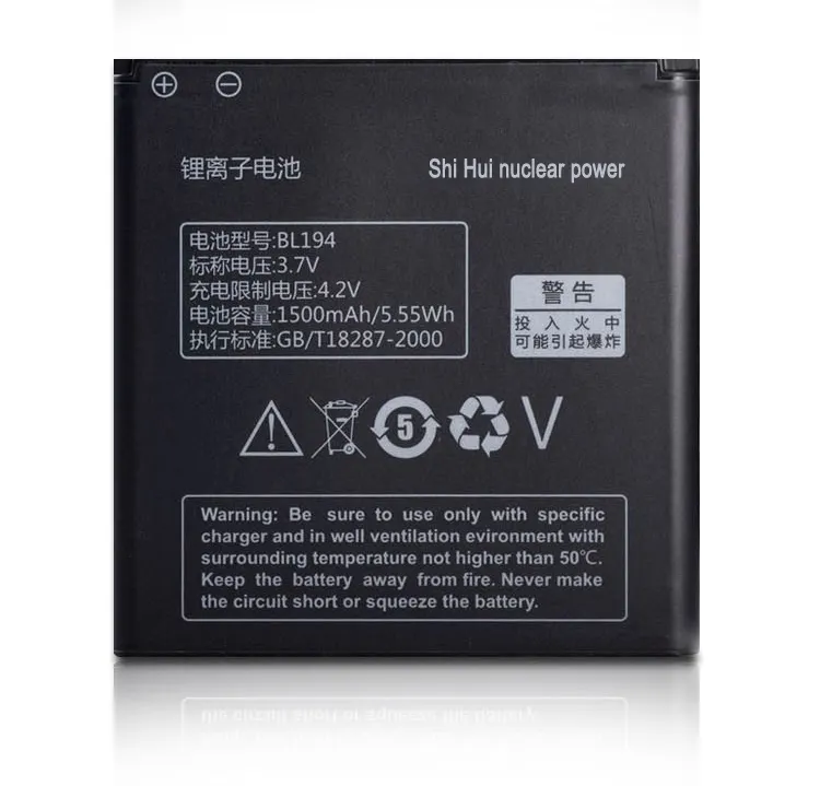 Rechargeable Universal Mobile Battery 1500mah Replacement Phone Batteries for Lenovo BL194