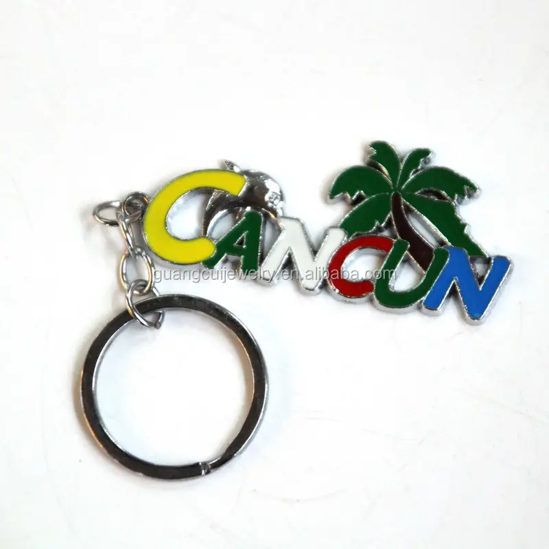 Chaveiro de lembrança do futebol do turista cancun do méxico personalizado com logotipo epóxi