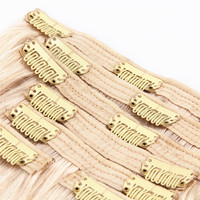 Extensiones de Cabello Virgen 100% Humano con Clips, al por Mayor, Doble Trama, Cabello Remy Europeo de Alta Calidad, Cutícula de Cabello
