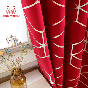 Bindi đỏ nóng Sliver phong cách mới chất lượng màn sẵn sàng thực hiện 100% polyester chống cháy tất cả các mùa văn phòng rèm cửa cho cửa sổ - Product Image 3