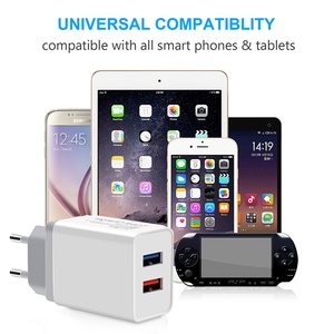 <span class=keywords><strong>Chargeur</strong></span> de voyage USB 5V 2.4a à 2 ports, adaptateur secteur mural, universel, pour téléphone intelligent ue US, iPhone XS Max X 8 iPad et tablette - Product Image 2