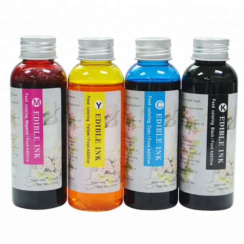 100ミリリットル各Bottle 4 Colors Refill Edible Ink For HP 803 Coffee Cake Printer