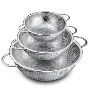 भारी शुल्क Dishwasher सुरक्षित 1/3/5 चौथाई गेलन स्टेनलेस स्टील माइक्रो-छिद्रित <span class=keywords><strong>Colanders</strong></span>