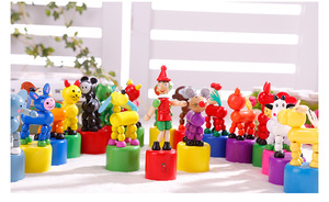 Customized Colorized Cute Cartoon Giraffe Flashing Wooden Finger <strong>Push</strong> <strong>Pop</strong> up Learning Kids Toys - Product Image 6