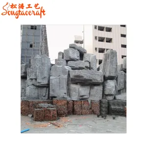 Factory direct outdoor fake rock stone fiberglass landscaping rock