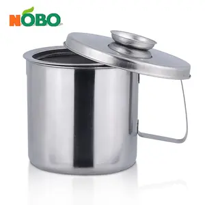 Top Selling Bacon Oil Mesh Strainer Holder Stainless Steel Cooking Grease Separator Storage Can